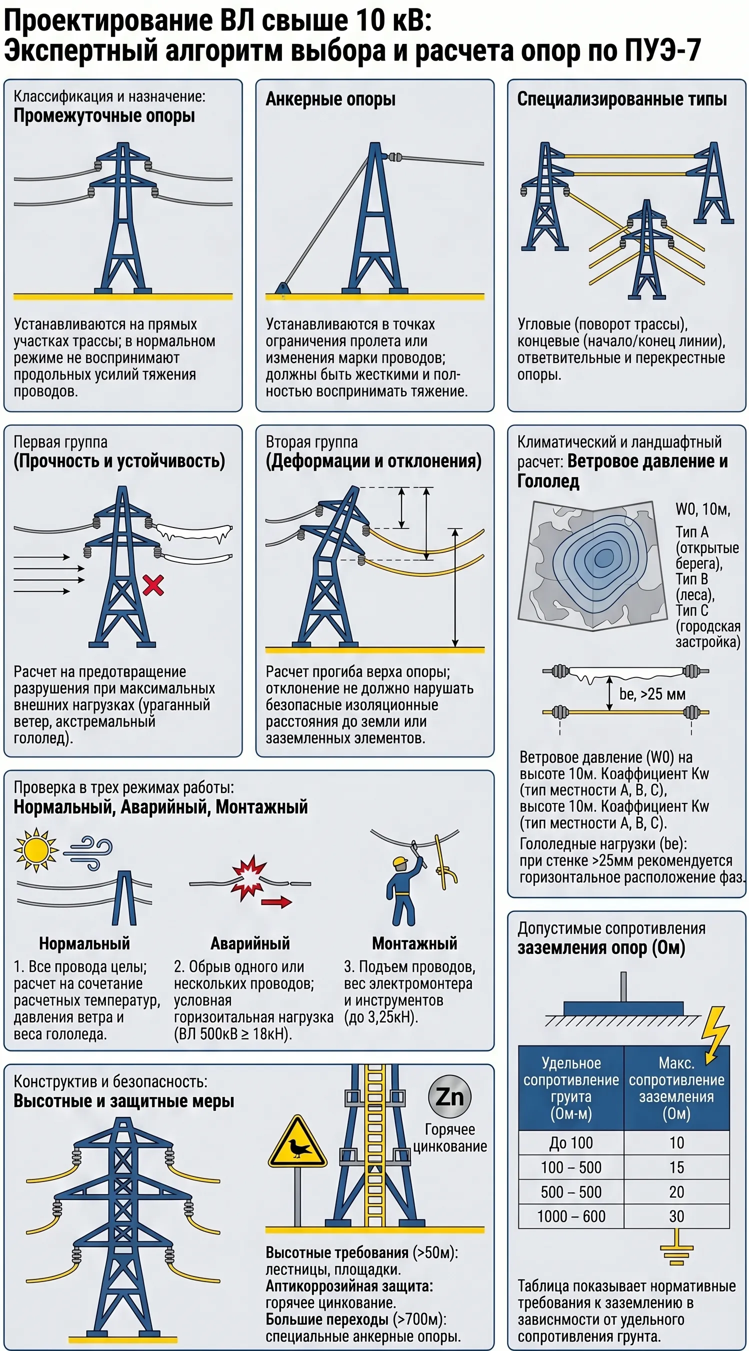Алгоритм проектирования высоковольтных опор ЛЭП