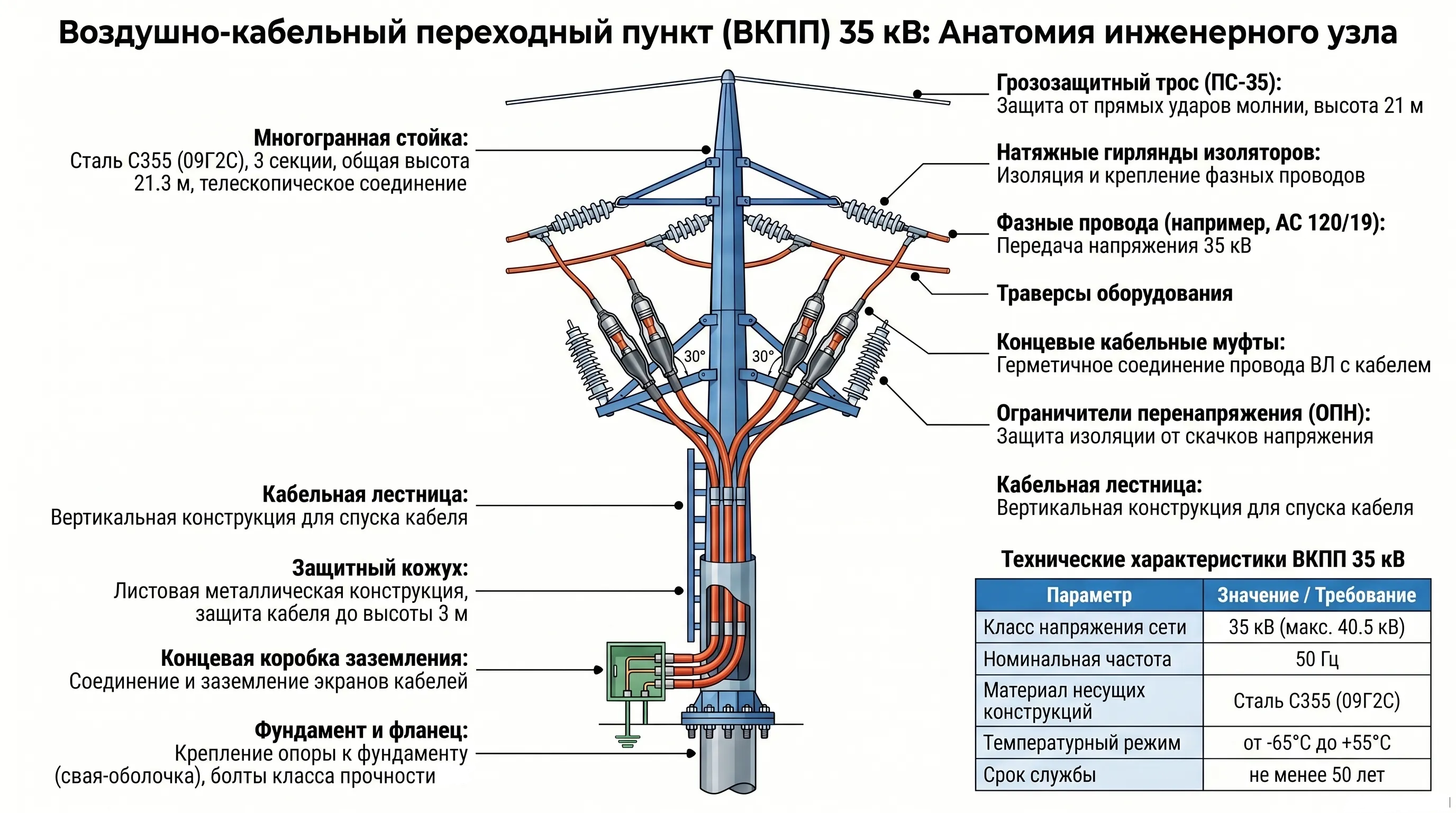 Воздушно-кабельный переходный пункт