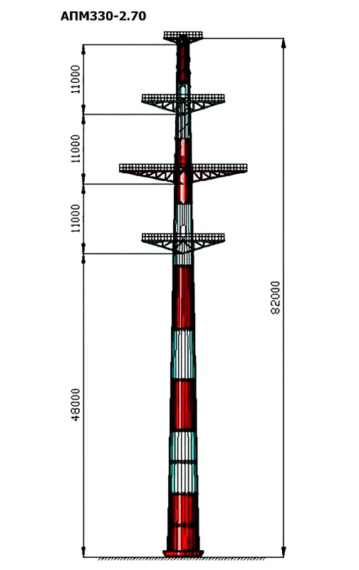 Чертеж Анкерная переходная опора АПМ330-2.70